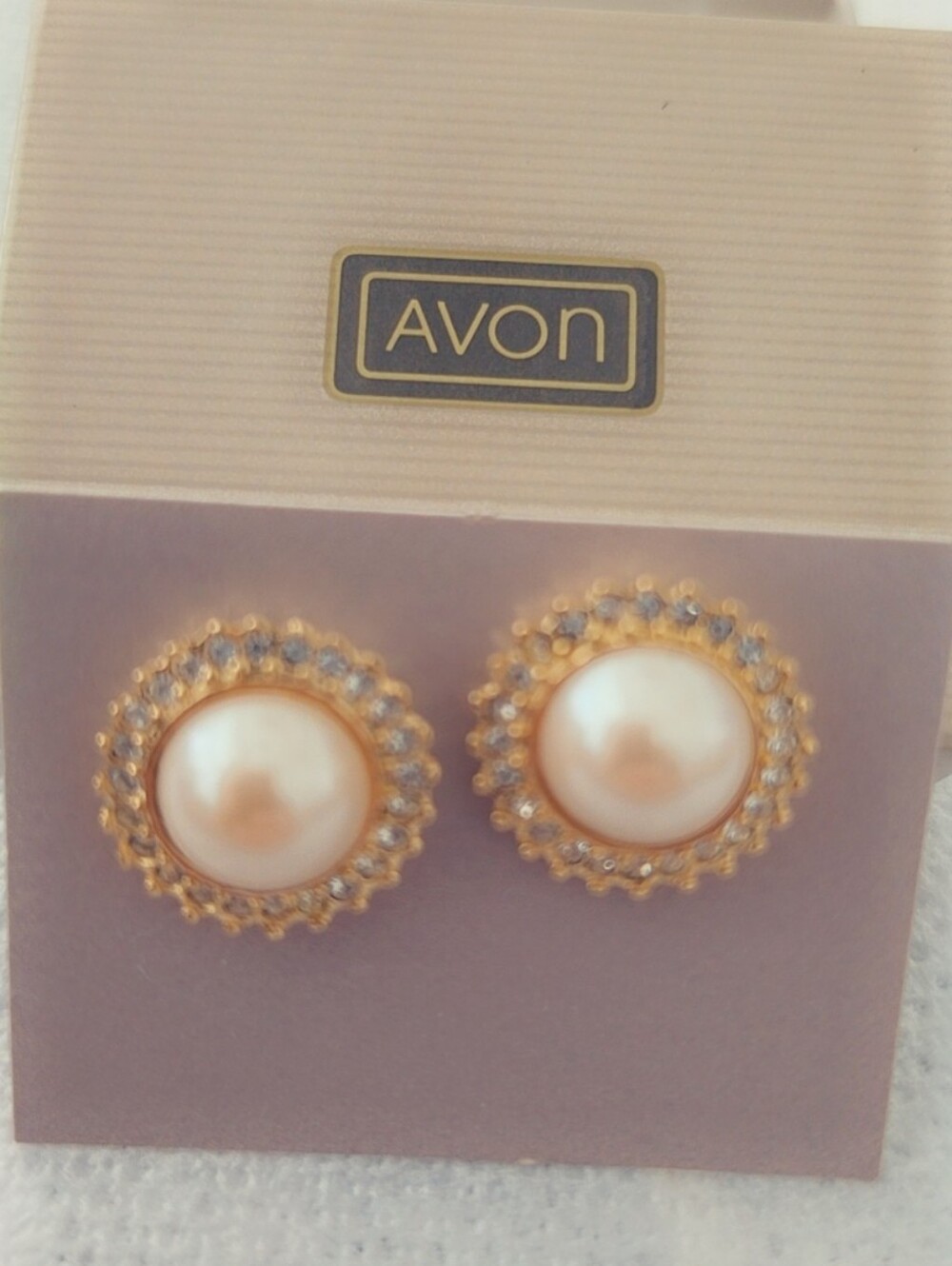 Avon Large Vintage Pearl Earrings